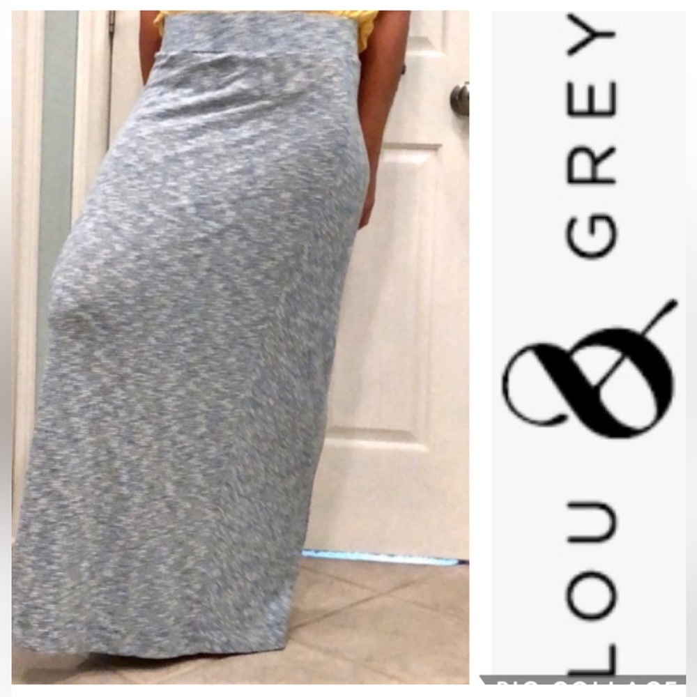 Lou & Grey Marled Super Soft Knit 🧶 Pull On Soft & Flowy Maxi Skirt